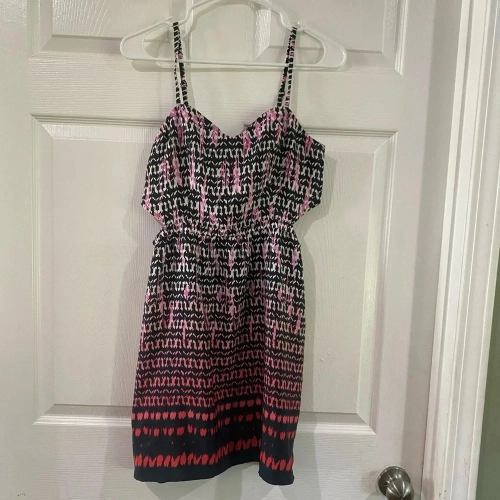 American Eagle Womens Size 6 Dress Spaghetti Strap Colorful Aztec Mini
